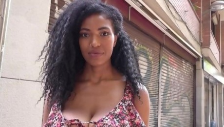 Busty Brazilian-Ebony Tina Fire talked into POV Casting