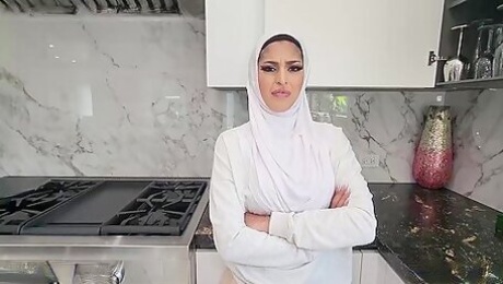 Aubrey Babcock & Sophia Leone - Two Hot Muslim Babes Share Cock