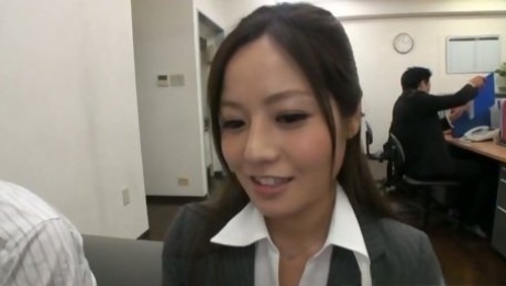 Gangbang Time in the Office for Japanese Lady Minami Asano