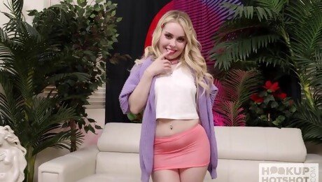 Adorable blonde spinner Haley Spades loves anal