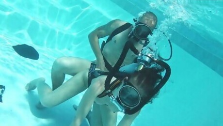 Ardent and kinky Hungarian scuba diver Minnie Manga is fucked underwater