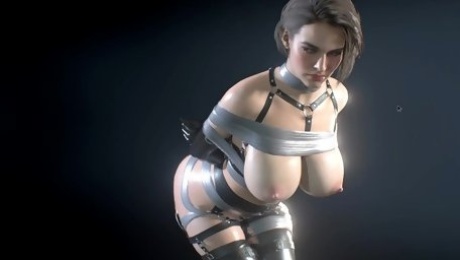 Jill Valentine Bound with Tape and Leather Bondage - RE3 Model Showcase