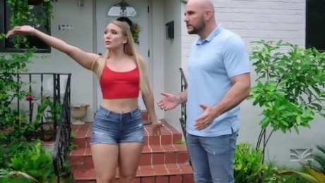 Dude with big cock tricks sexy neighbor into hot sex