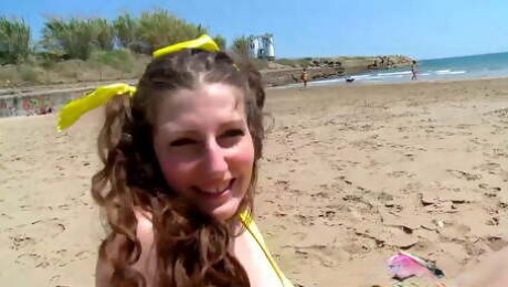 Beach Fun - Sabrina Deep gives blowjob and fucks on the