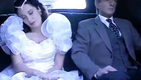 The Slutty Bride Fucks Fucks Her Stepfather in the Limousine That Is Accompanying Her to the Altar