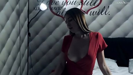 Sexy Hot Paulina Soul in Red Dress Sensual Masturbates Her Anus