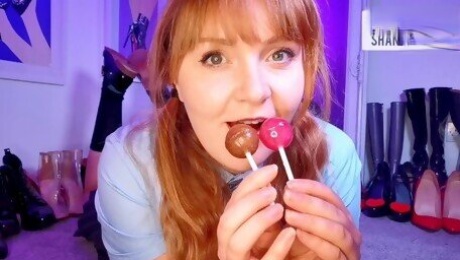 Tasting my Pussy and Ass with Lollipops I got for Giving a Boy a Blowjob at School