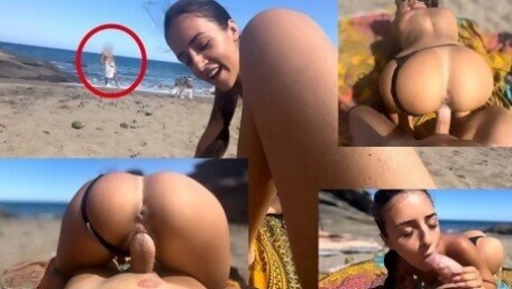 I get fucked on the beach with a voyeur from Hotmy.top