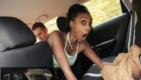 Fake Driving School Ebony Brit Asia Rae Gets Stuck and Fucked