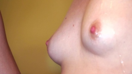 Natural Small Tits. Nipple playing biting and licking - Woman Orgasm 4K
