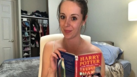 Hysterically reading Harry Potter while sitting on a vibrator