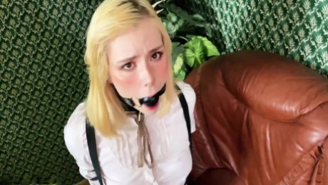 Schoolgirl Facefuck and Hard Doggystyle Fuck - Bondage Sex