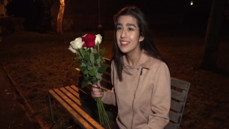 Cute latina Aaeysha celebrates Valentine's Day with stranger in hotel