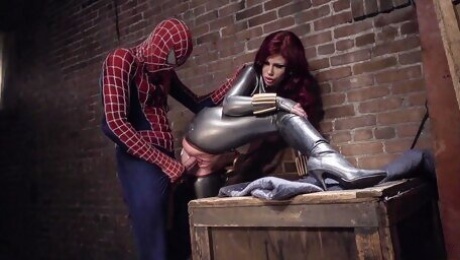 Video  Spider man with a big dick fucked a redhead doll Brooklyn Lee