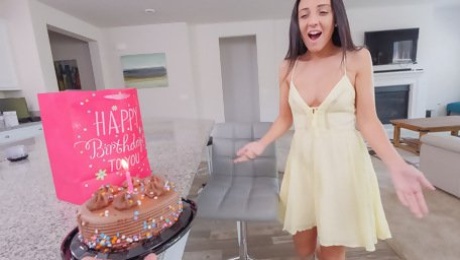 Video  Amazing slender teen Selena Stone opens her hole for a long boner